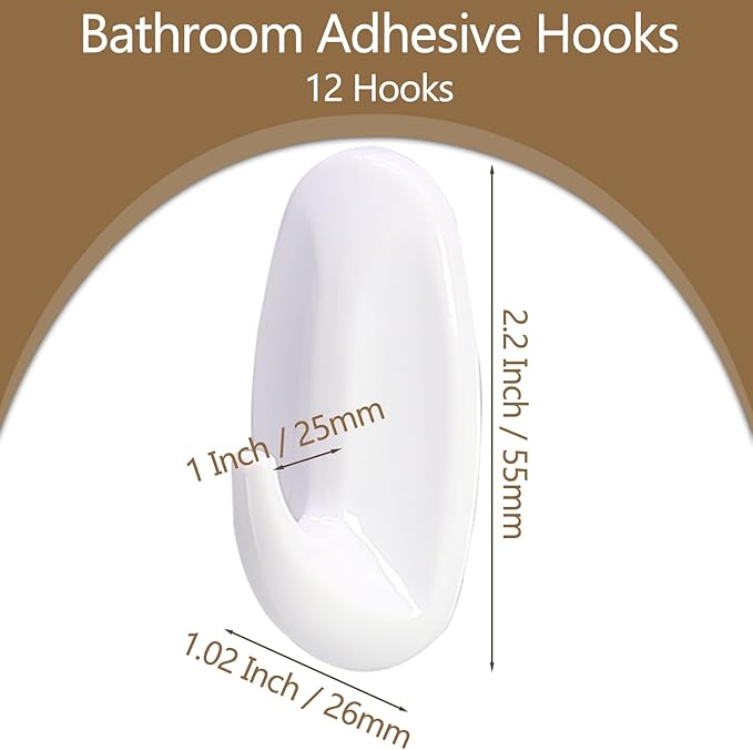 12 Pack Small Utility Hooks, Holds up to 1.5 lb, Damage Free Hanging Hooks - Image 4