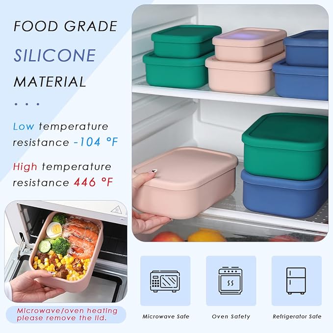 Silicone Food Storage Containers, Hard-Shell Silicone, Dishwasher and Freezer - Image 5