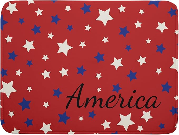 Red Stars America 4th of July Dish Drying Pad 18 x 24 Inch by APORTT