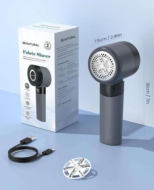 BEAUTURAL Fabric Shaver and Lint Remover, Rechargeable Electric Sweater Shaver - Image 7