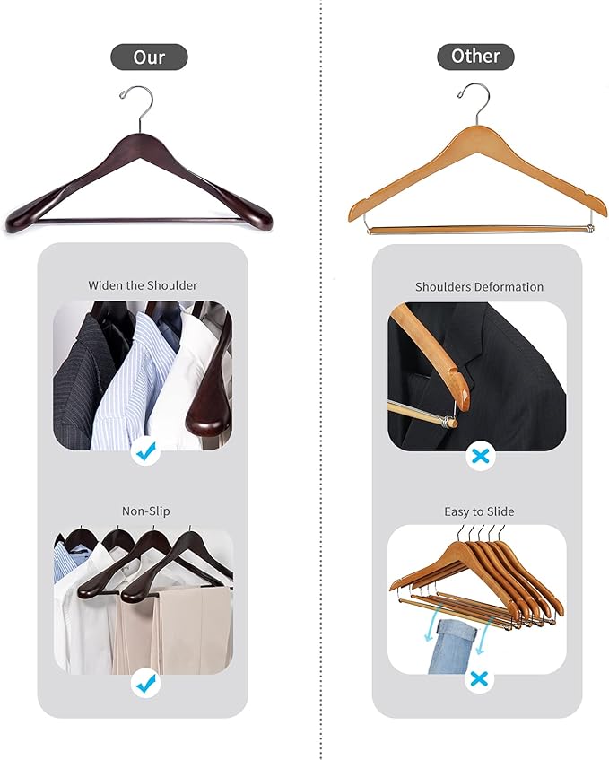 Nature Smile Luxury Mahogany Wooden Suit Hangers - Image 7