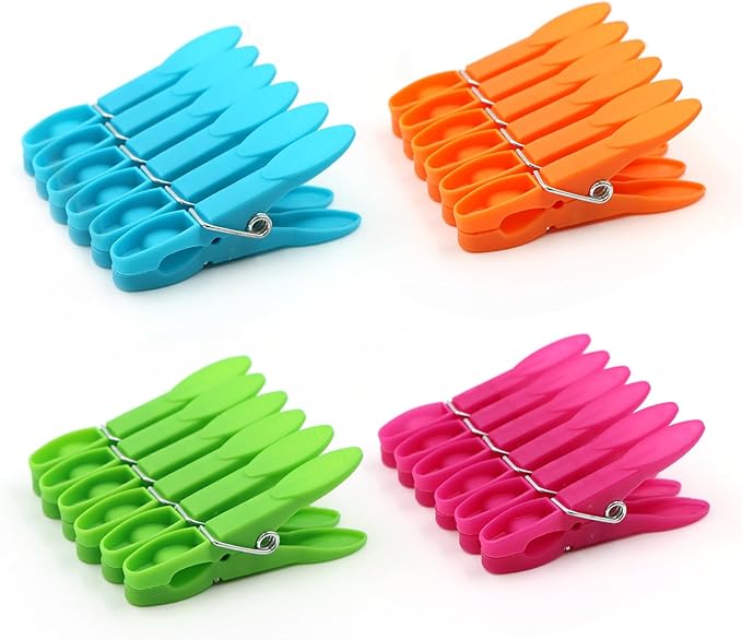 Colorful Plastic Clothespins, Heavy Duty Laundry Clothes Pins Clips by Peoin