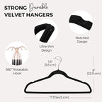 House Day Premium Velvet Hangers, Non-Slip Flocked Felt, Sturdy Coat & Suit - Image 7