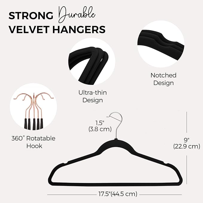 House Day Premium Velvet Hangers, Non-Slip Flocked Felt, Sturdy Coat & Suit - Image 7