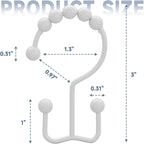 Titanker Shower Curtain Hooks Rings, Rust Resistant Metal Double Glide Shower - Image 7