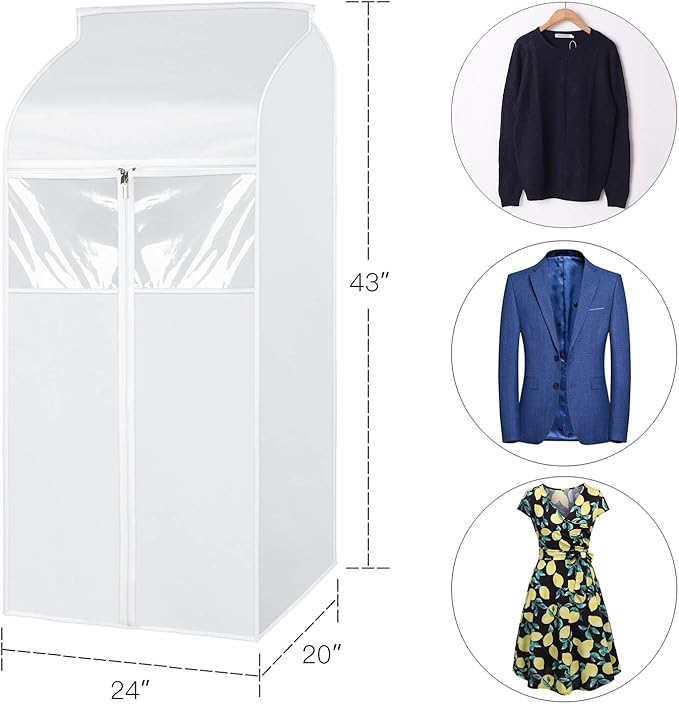 Zilink Hanging Clothes Bag Organizer 43 inch-2 Pack Large Garment Bags Suit Bag - Image 6