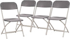 Flash Furniture Hercules Big and Tall Commercial Folding Chair - Extra Wide 650LB. Capacity - Durable Plastic - Gray, 4-Pack - Image 9