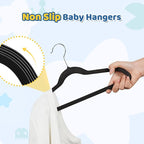 Smartor Premium 14 Inch Kids Hangers 50 Pack, Non Slip, Space Saving Felt - Image 2