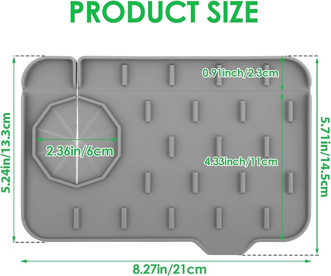 2Pcs Silicone Sink Faucet Splash Guard Mat, Soap Dish Pad Faucet Handle Drip - Image 2