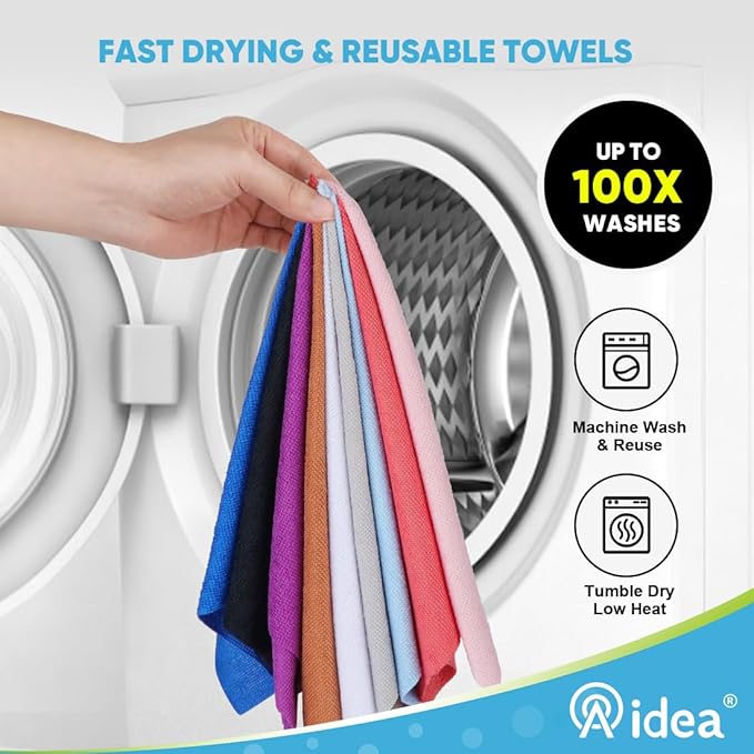 AIDEA Microfiber Cleaning Cloth Roll, 75PK Red, Reusable Paper Towels Tear Away - Image 6