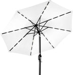 Best Choice Products 10ft Solar Polyester LED Lighted Patio Umbrella w/Tilt Adjustment and UV-Resistant Fabric by BestChoiceProducts