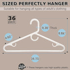 Amber Home 36 Pack Super Heavy Duty Plastic Hangers, Non-Slip Pants Bar - Image 2
