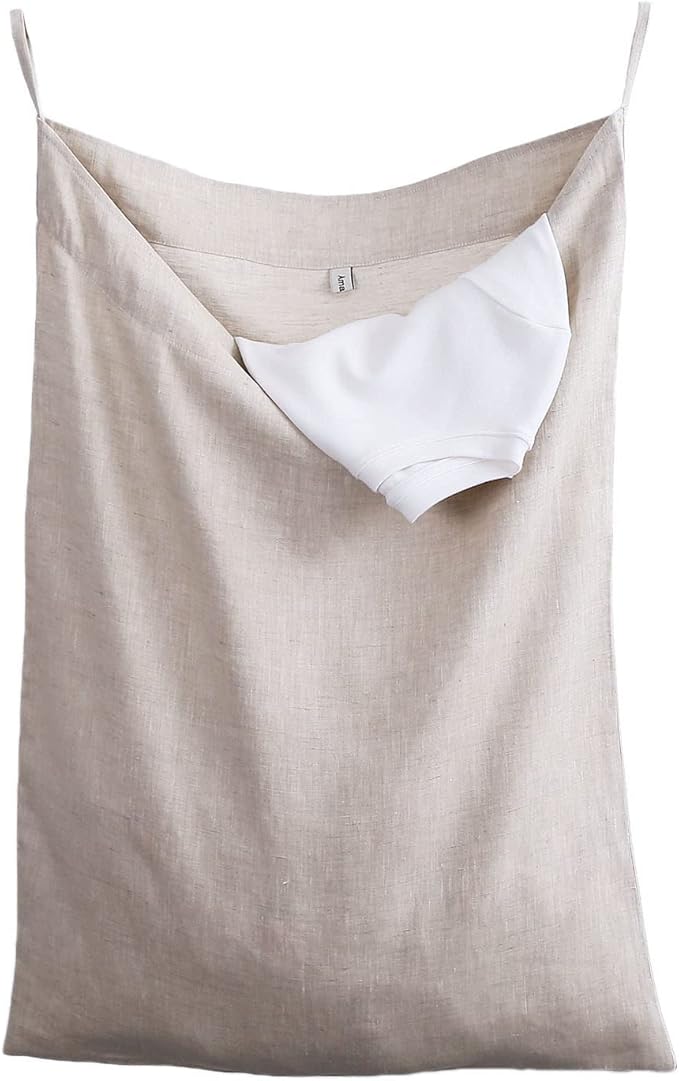 Amazhiyu Pure Linen Over The Door Laundry Hanging Hamper Bag by Amazhiyu