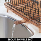 mDesign Large Modern Kitchen Countertop, Sink Dish Drying Rack - Image 5