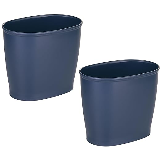iDesign Slim Plastic Bathroom Trash Can, Small Garbage Bin by iDesign