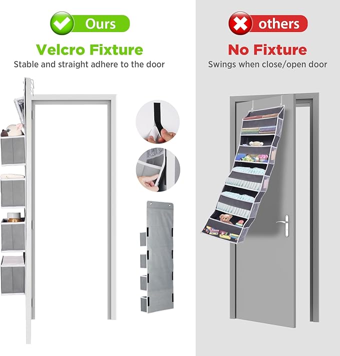Univivi Door Hanging Organizer Nursery Closet Cabinet Baby Storage - Image 4