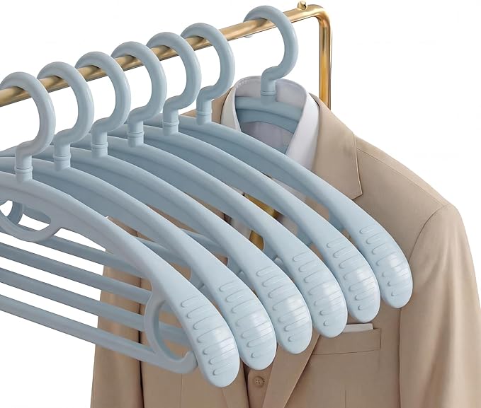 Plastic Clothes Hanger, Extra Thick Plastic Wide Shoulder Adult 360 Degrees by GEMWONDER