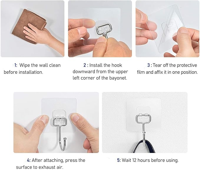 Stainless Steel Large Adhesive Hooks - Image 4