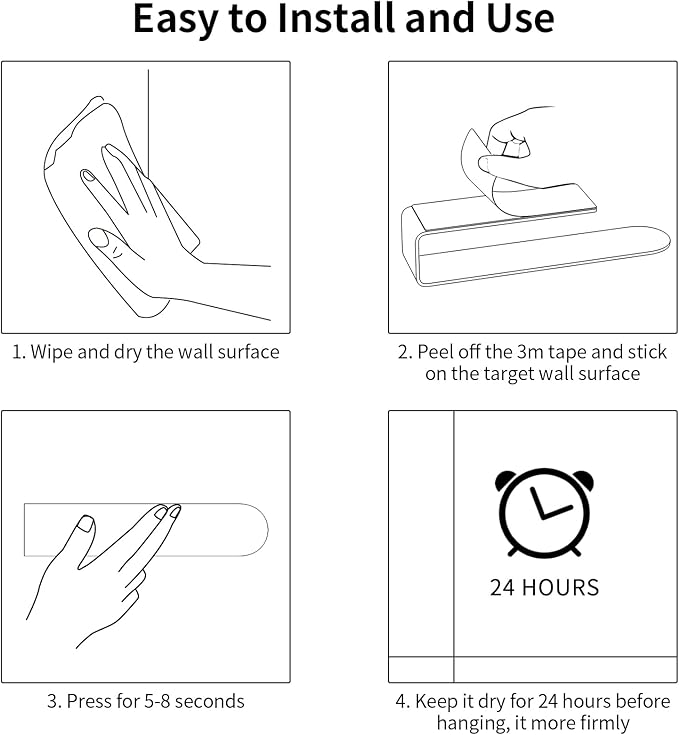 Adhesive Hand Towel Holder, 8 Inch Towel Holder - Image 5