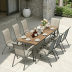 MAMIZO Patio Dining Chairs, Stackable All Weather Teslin Chair, Heavy Duty Outdoor Breathable Chairs Set, w/Armrests, Upgraded Chair FeetW/Strenthened Iron Spacers, 330 LBS (8, Brown) - Image 9