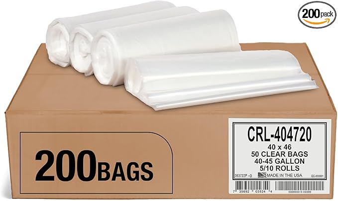Aluf Plastics 45 Gallon 2.0 MIL Clear Garbage Bags by AlufPlastics