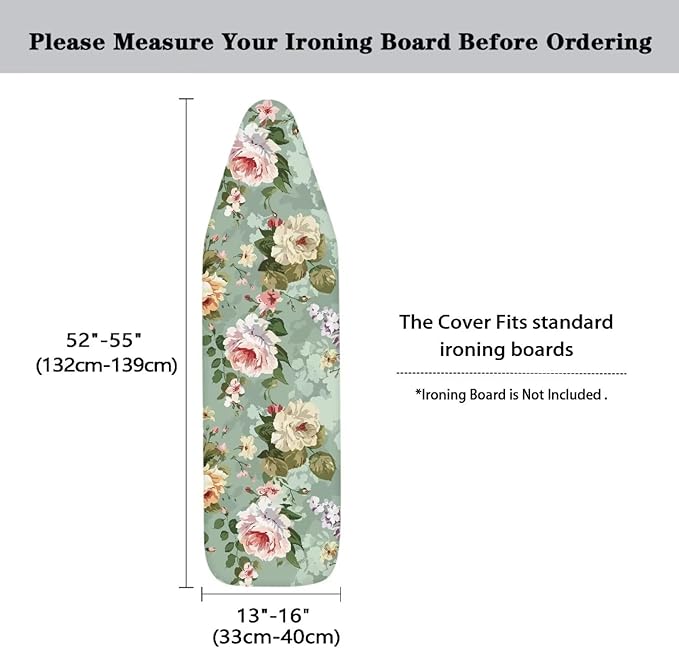 Flower Iron Board Cover with Padding Standard Size Ironing Pad Covers - Image 5