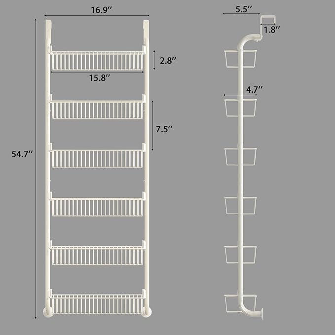 MIAOLI Over the Door Pantry Organizers and Storage, 6-Tier Spice Rack, Home & - Image 3