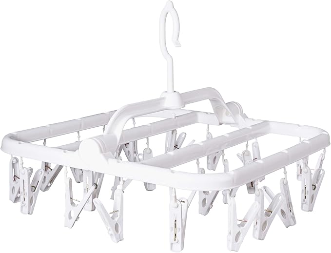 Foldable Clip Hangers with 26 Drying Clips, Underwear Hanger with Clips by Annaklin