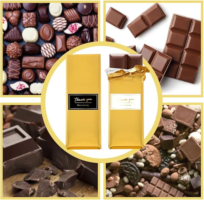 100 PCS Chocolate Bar Foil Wrappers, 11 x 7.9 Inch Aluminum Foil Candy Wrappers - Image 3