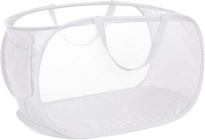 Strong Mesh Pop Up Laundry Basket, Collapsible Laundry Hamper by Bemkoo