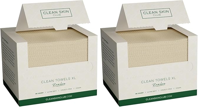 Clean Skin Club Bamboo Viscose Clean Towels® XL 100% USDA Biobased Face Towel by CLEANSKINCLUB