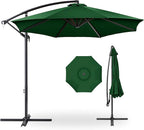 Best Choice Products 10ft Offset Cantilever Hanging Market Patio Umbrella, 8 Sturdy Ribs, Easy Adjustment - Green by BestChoiceProducts