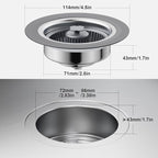 Upgraded 3 in 1 Universal Kitchen Sink Stopper Strainer-Mauve - Image 6