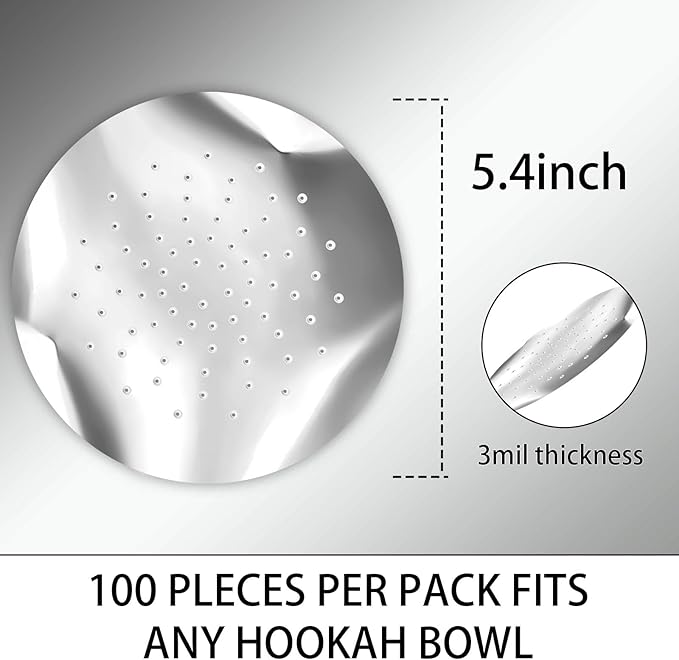 100 PCS Hookah Foil Pre Punched Shisha Aluminum Foil - Image 2