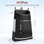 Hanging Laundry Hamper Bag, Extra Large Storage Space, - Image 7