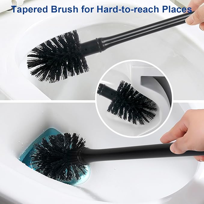 CELOX Toilet Bowl Brush and Holder, Compact Toilet Brush - Image 4