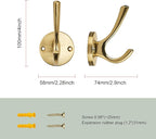 TUNNY 3 Pack Round Coat Towel Hooks - Image 2