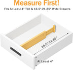 Bamboo Drawer Dividers 4" High, 16.5-22" Adjustable Drawer Organizers - Image 2