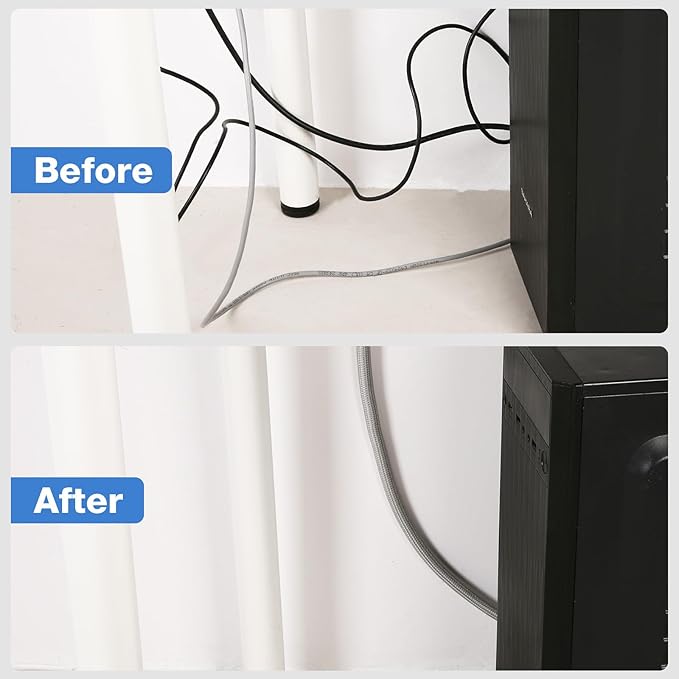 JOTO 1 Pack Cable Management Sleeve, 10 Feet Cord Organizer System - Image 8