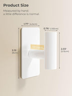 Towel Hooks for Bathrooms – 2 Pack, Smooth White Finish, T-Shaped Stainless - Image 2