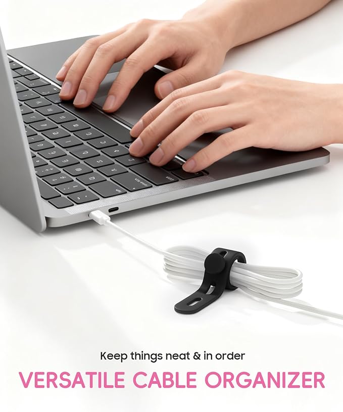 25Pack Silicone Cable Ties, Reusable Cord Organizer - Image 4