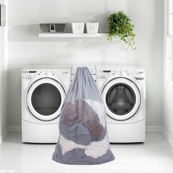 2 Pack Mesh Laundry Bags, 24 x 36 Inches Heavy Duty Drawstring Bag, Travel and - Image 6