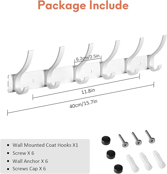 Coat Rack Wall Mount, Coat Hook Wall Mount, Wall Hooks - Image 5