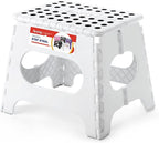 ACSTEP Folding Step Stool for Adults and Kids 11 Height Lightweight Plastic Stepping Stool Foldable Step Stool Hold up to 300lbs Non Slip Collapsible Stool White by ACSTEP