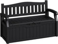 80-Gallon Outdoor Storage Bench, Waterproof Deck Box with Lockable Lid, Dark Black by Acurax