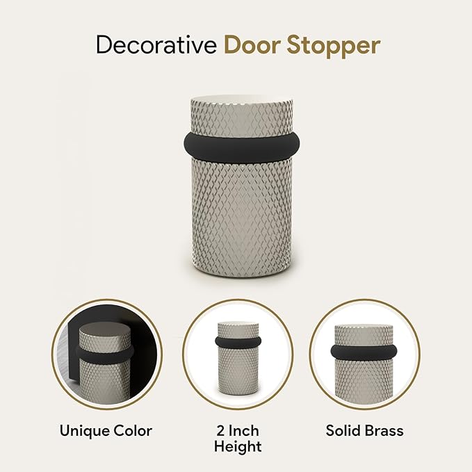 Mega Handles Knurled Floor Door Stopper, Quickly Installed Wall Protector - Image 3