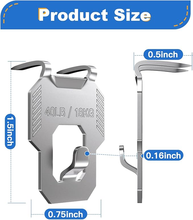 LZC 20Pcs Claw Drywall Picture Hanger: Wall Hooks - Image 2