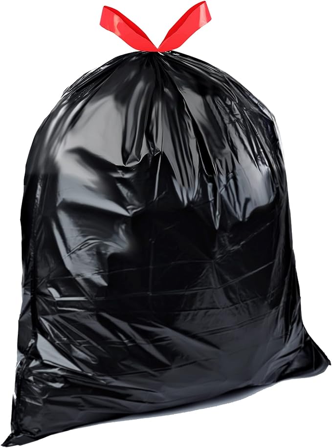 Amazon Basics Multipurpose Drawstring Trash Bags, 30 Gallon Capacity, Tear - Image 2