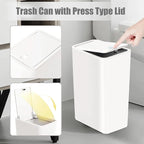 TIPGO Bathroom Trash Can with Lid, 10 Liter/ 2.6 Gallon Slim Garbage Can - Image 4