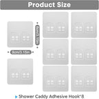 Lsnisni 8 Pack Shower Caddy Adhesive Replacement, Strong Adhesive Double Hooks - Image 2
